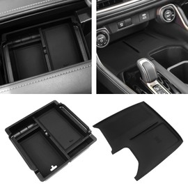BlBLOZ Wireless Charging Anti-Slip Mat and Center Console Organizer(with Secret Compartment) for Toyota Grand Highlander 2024 2025 Accessories Silicone Anti-Slip Wireless Charger Cover Pad 2PCS