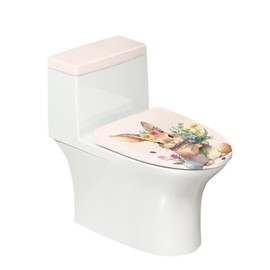 GLENLCWE Toilet Lid Cover Toilet Tank Lid Dust Cover Set of 2, Easter Bunny Tulip Bathroom Toilet Lid Cover Fit Hotel Home Bathroom Decor