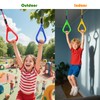 PELLOR 6 Pcs Ninja Rings, Monkey Bars Adjustable Backyard Obstacle