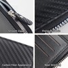 AfitLulu Men's Wallet with Zipper, Carbon Leather Bifold Wallets For
