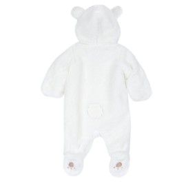 Chicco, Baby romper made of warm and soft fabric, ideal for winter, suitable for girls and boys, White
