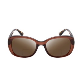 Calabria Sophia Polarized BiFocal Sunglasses +1.00 Brown Crystal Tortoise/Amber Women's Trendy Sunnies Bi-Focal Sun Glasses