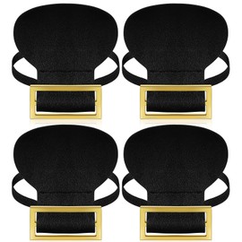 Hanaive 2 Pairs Colonial Shoe Buckle Accessories Colonial Costume Men Black and Gold Shoe Buckles Colonial Shoe Covers Costumes Colonial Shoe Buckles Historical Gold Shoe Buckles