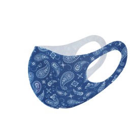 Komonee Face Mask Washable Reusable Blue Paisley Dustproof Cloth Mouth Cover Covering For Men Women Outdoors Indoors Cycling Ski Protection (Pack of 2)