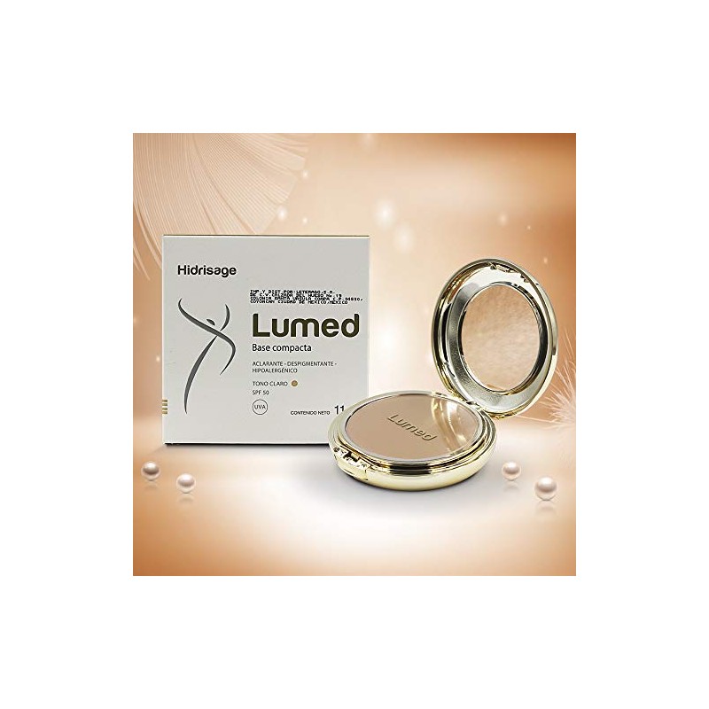 Lumed Base de Maquillaje Compacta, Aclarante y Despigmentante, Protector solar