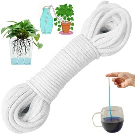 Watering Time Automatic Watering Cotton Rope, Hydroponic Cultivation, Planter, Vacation, Plant, Sitter, 0.2 inch (4 mm) Diameter, Length 29.2 ft (9 m), Watering Capillaries, Watering Cord for Business