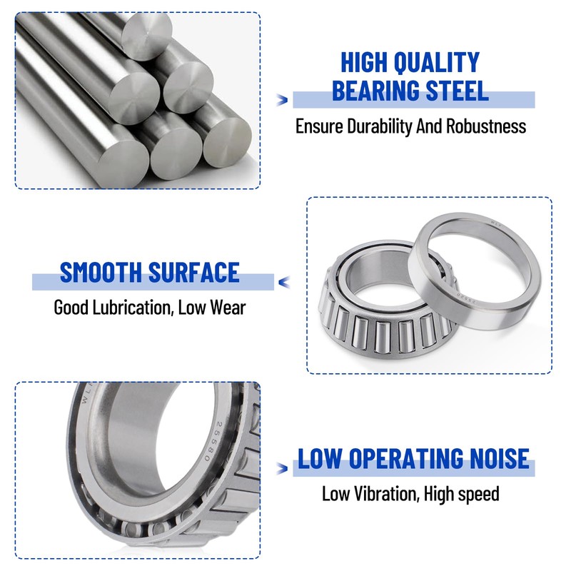 Racewill 4 Sets 25580 14125A Boat Trailer Axles Bearing Kits,