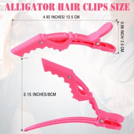 Havawish 12 Pcs Alligator Clips for Hair Styling Matte Alligator Hair Clips Crocodile Clips Hair Sectioning Clips for Women Hair Styling(Pink)