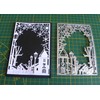 Snowflake Castle Rectangular Frame Metal Die Cuts, Christmas Stencils DIY