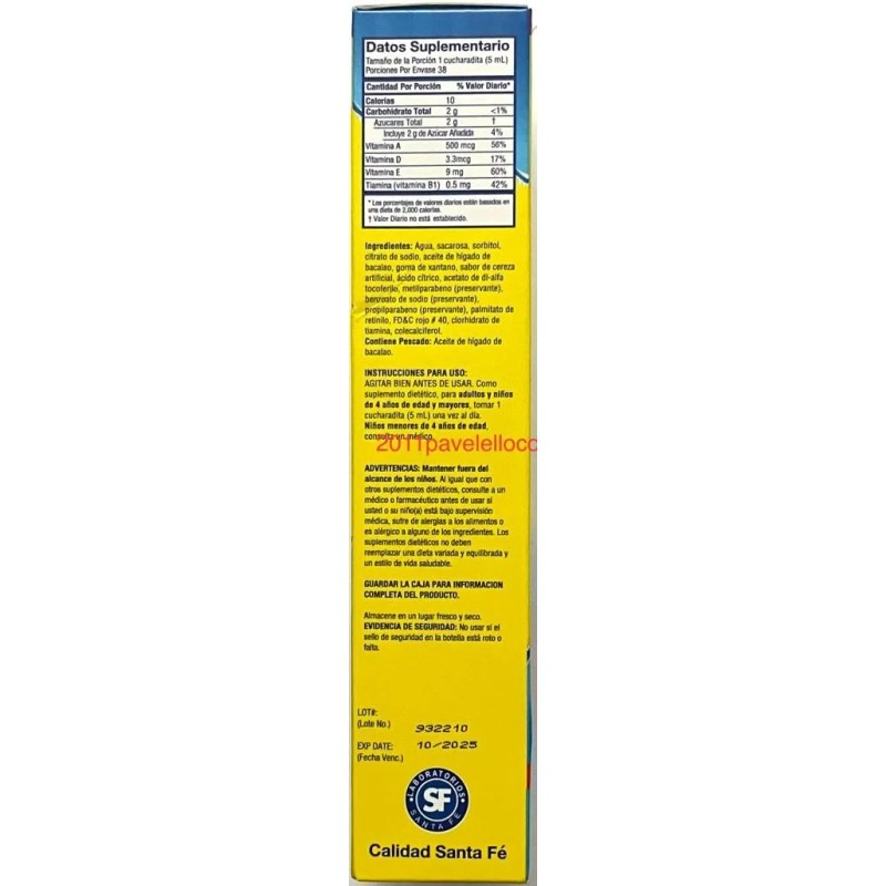 Ballena Azul Cherry EMULSION COD LIVER OIL BALLENA AZUL ACEITE