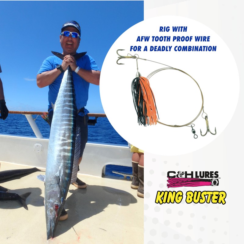 C&H, King Buster Lure, Blue/White Skirt, 1/8 oz / 3.5