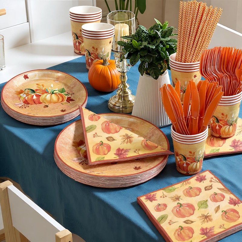 KUOLAOYUE 200 Pcs Little Pumpkin Baby Shower Party Decoration Set