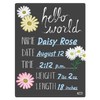 Cohas Hello World Newborn Baby Announcement Chalkboard Sign with Daisy