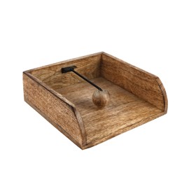 BHAVATU Rustic Farmhouse Wood Napkin Holder, Napkin Holder for Kitchen Tables, Counter Tops, Indoor and Outdoor, Picnic, Restaurants, Cafe, Vintage Home Decor 20.32cm x 20.32cm x 7.11cm)