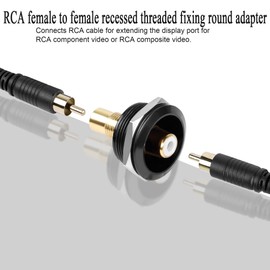 QIANRENON Gold Plated RCA Embedded Threaded Fixed Adapter, RCA Female to Female Panel Mount AV Connector,for TV Subwoofer Speaker Amplifier Phono S/PDIF, White