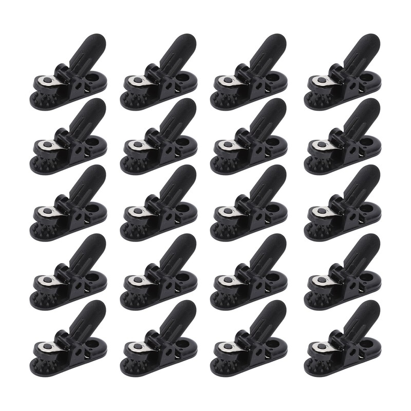 20pcs Hearing Aid Lanyard Clip Black ABS Clip Replacement Accessory