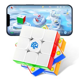GAN 356 i Carry S Smart Cube Magnetic, 3x3 Speed Cube Intelligent Tracking & Replaceable Batteries with CubeStation App, Compatible with iOS 9.0+, Android 4.4+ Devices for Kids Beginner