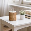 Mkono Glasses Holder for Nightstand Rattan Plush Lined Protective Glasses