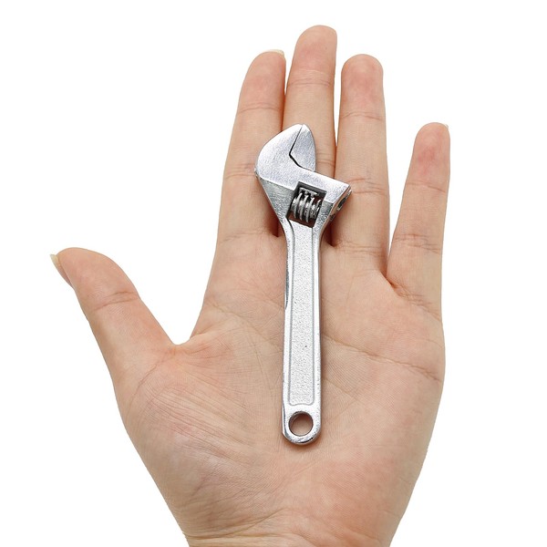ZCYKJ Mini Adjustable Spanner, 4" Small Steel Spanner Jaw Wrench
