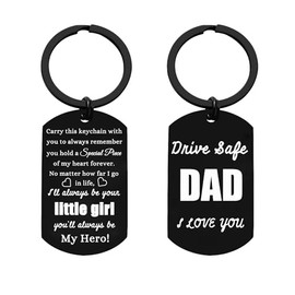Gifts for Dad Drive Safe Dad Keychain Father's Day Gift Dad Gift from Daughter Son Christmas Birthday Gift for Dad I Love You Dad Gift (little girl)