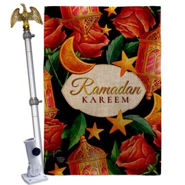 Ornament Collection Ramadhan Month Burlap House Flag Eagle Set Religious Ramadan Christian Religion Easter Decoration Banner Small Garden Yard Gift Double-Sided, Made in USA