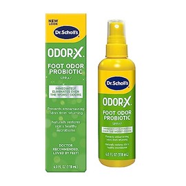 Dr. Scholls Probiotic Foot Spray 4 oz elimina inmediatamente y previene los olores de la vuelta del zapato desodorizante, 4 oz                        