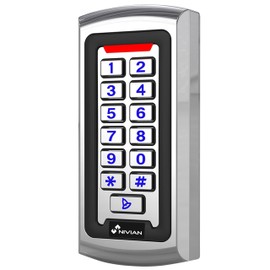 Autonomous access control via EM card, PIN, relay output, push button and Wiegand 26 doorbell