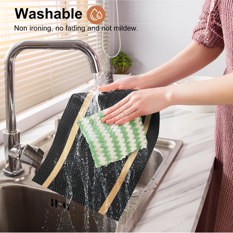PullinTimes Set of 6 place mats, washable PVC, heat resistant,