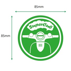 SuperCub Sticker SuperCub Sticker SuperCub Sticker Supercub Sticker Supercub Stikcer Waterproof Round (SDR Green)