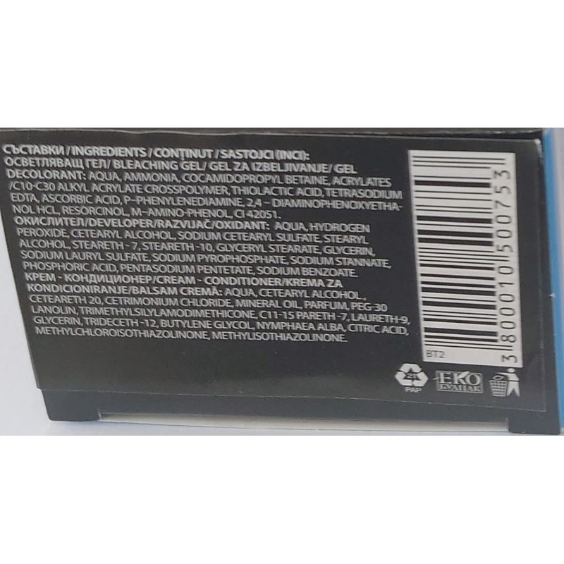 Blond Time Hair bleach product silver effect. Professional results