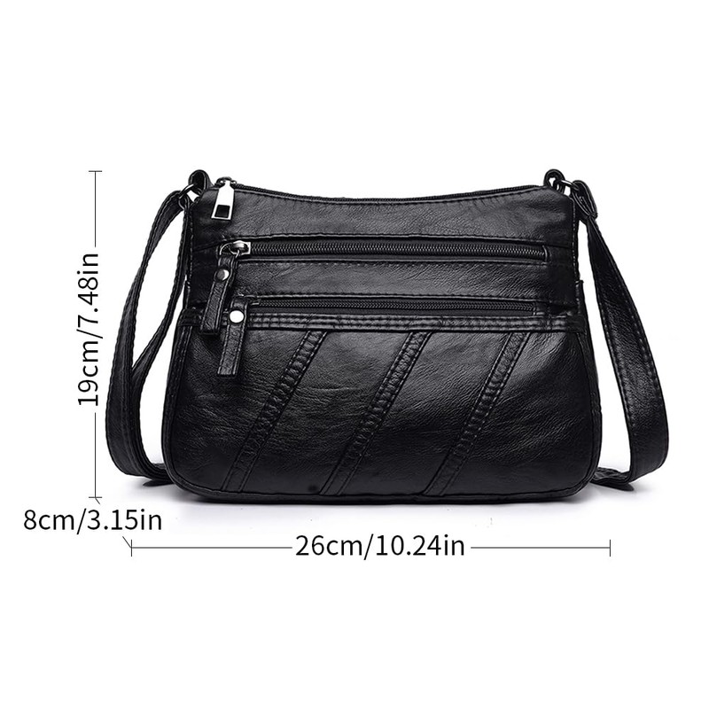 ACNCN Soft PU Leather Crossbody Shoulder Bag, Stylish Women's Multi-Pocket