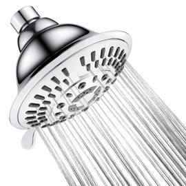 BRIGHT SHOWERS High Pressure 9-Function Rain Shower Head, Luxury Bathroom Showerhead with Chrome Plated Finish, Adjustable Angles, 1-Min Installation