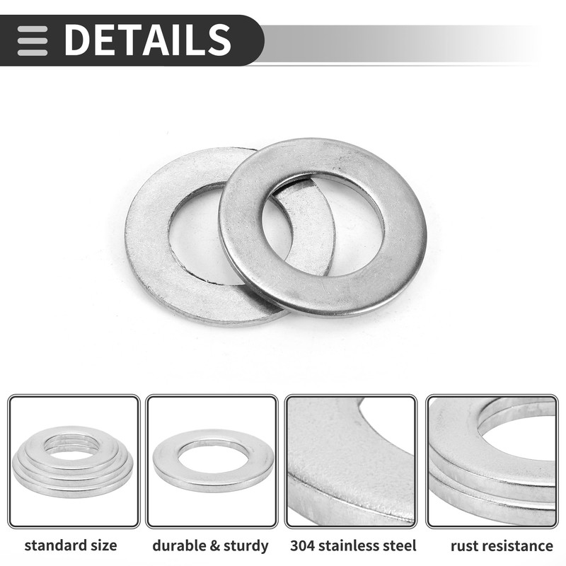 Motoforti Universal Flat Washer, 17mm ID 28mm OD 2mm Thickness,