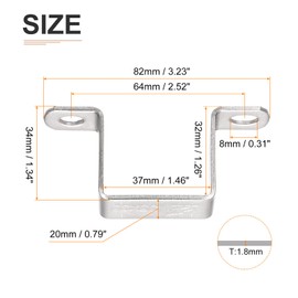 DTGN 32mm x 37mm (Inside Height x Inner Width) 6 Pcs U-Shaped Post Connector Brackets for Fixing Household Pipes 304 Stainless Steel Door Closing Bar Holder