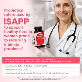 HerAuré Feminine Probiotics for Women | pH Balance, Odor Control, Moisture & Flora Health | 7B CFU, Mushrooms, Cranberry, Beta-Glucan | 60 Capsules