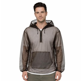 Aventik No-See-Um Mesh Mosquito Jacket for Outdoor, Multiple Sizes to Fit Everyone Stay Safe and Cool UV Resistant 3D Structure (L, jacket with drawstring)