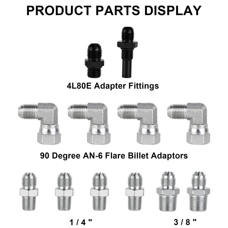 MuRealy Transmission Cooler Lines - 6AN 70" Upgraded SS Braided