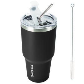 BJPKPK 30 oz Stainless Steel Tumbler with Lid and Straw Insulated Travel Coff...