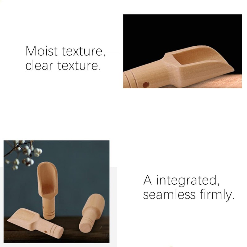 Mini Wooden Spoons, 5PCS Mini Bath Salt Spoon, Wooden Scoops