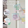 200pcs Glitter Sticky Notes, Transparent Sticky Notes with Pink Blue