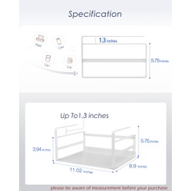 Nxconsu 2Pack Under Shelf Storage Basket Organizer Hanging Holder for Cabinet Pantry Kitchen Cupboard Desk Counter Bookshelf Organization Add-on Space Saver Heavy Duty Slide-in White Small