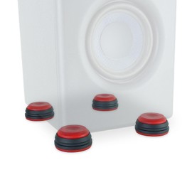 keepdrum SSA300RD Speaker Feet for Two Boxes Vibration Damper Speaker Turntable Resonance Absorber in Red Pack of 8