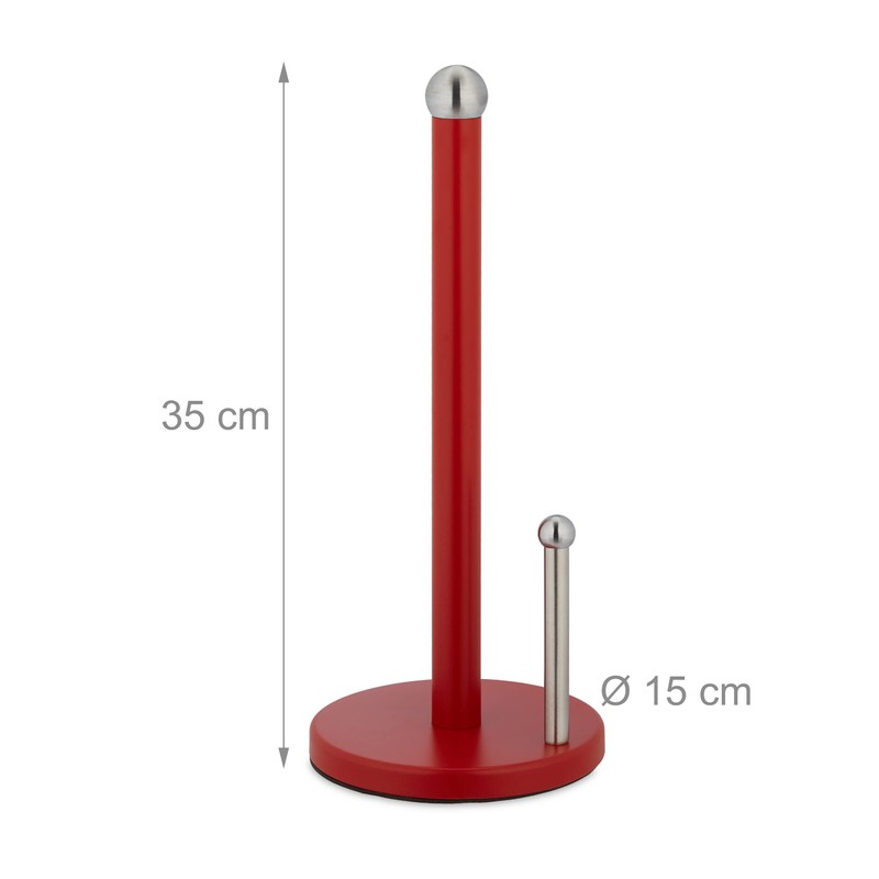 Relaxdays Standing Kitchen Roll Holder, Metal Roll Holder with Roll