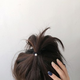 Cimenexe Vintage Beads Hair Bobbles Boho Beads Hair Bobbles Pearl Elastic Hair Bobbles Rope Black Headpiece Minimal Hair Accessories Decorative Ponytail Holder Hair Accessories for Women and Girls