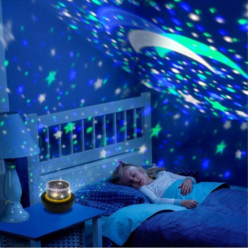 Elmchee Magic Diamonds Projection Lamp Star Universe Night Light Colorful