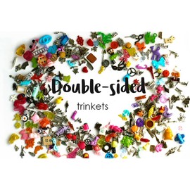 TomToy Double-Sided I Spy Trinkets for I Spy Bag, I Spy Bottle, Mixed Miniatures, Small Buttons, Beads, Charms and Objects, 1-3cm, Set of 50 trinkets