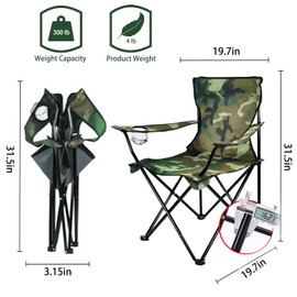 Damei century Portable Camping Chairs Enjoy The Outdoors with a Versatile Folding Chair, Sports Chair, Outdoor Chair & Lawn Chair, Camouflage 4-Pack