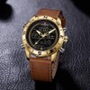 NAVIFORCE Male PU Band Quartz Electronic Watch Waterproof Sports Wristwatch(Gold)