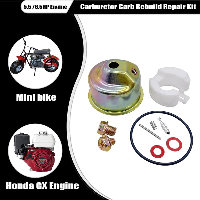 GX120 Carburetor Kit Fits for Honda GX160 GX200 Needle Bowl