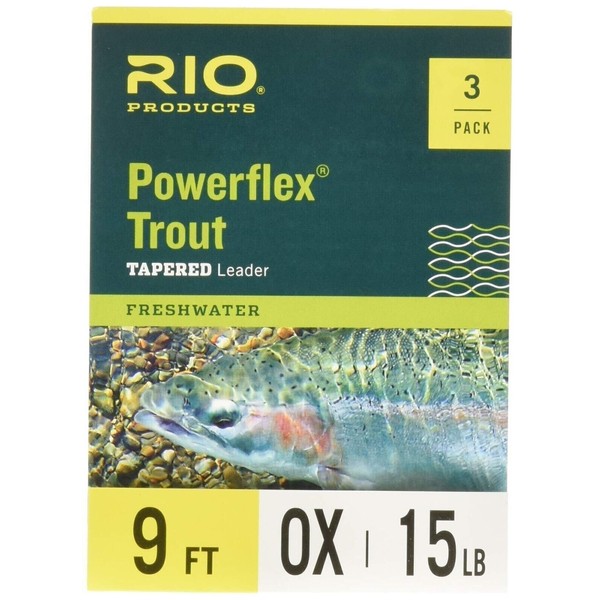 RIO Products Powerflex Trout 9ft Leader, Freshwater Tapered Fly Line,